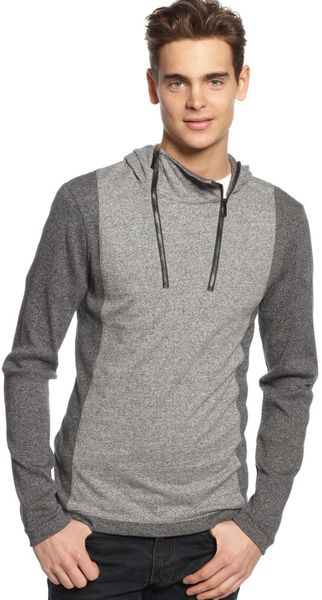 Calvin Klein Double Half Zip Hoodie - Lyst