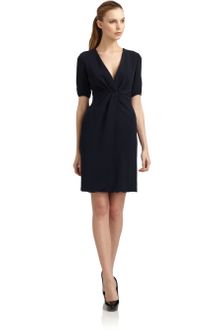 Giorgio Armani Pleated Silk Crepe Dress - Lyst
