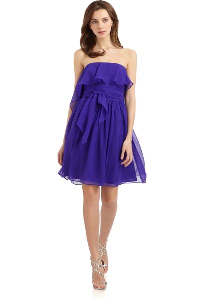 ... Heritage Silk Chiffon Strapless Cocktail Dress in Purple - Lyst ... Heritage Silk Chiffon Strapless Cocktail Dress in Purple - Lyst