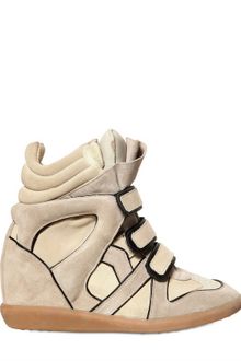 Isabel Marant 80mm Wila Suede Wedge Sneakers - Lyst