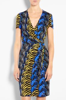 Issa Dress on Issa Zebra Print Short Sleeve Viscose Jersey Wrap Dress   Lyst