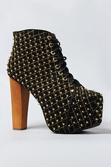 Jeffrey Campbell The Lita Quilt Shoe in Black and Gold - Lyst