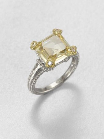 Judith Ripka Crystal Sterling Silver Ring - Lyst