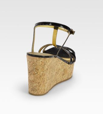 Kate Spade Theodora Patent Leather Cork Wedge Sandals - Lyst