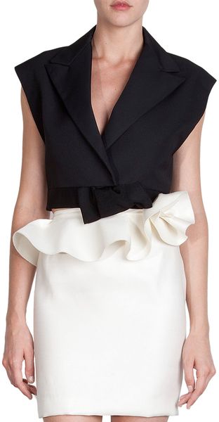 Lanvin Cropped Tuxedo Vest - Lyst