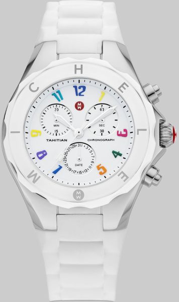 michele tahitian large jelly bean carousel watchwhite in anne klein designer bags