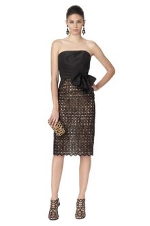Oscar de la Renta Strapless Dress with Bow Tie Waist - Lyst