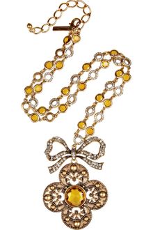 Oscar de la Renta Crystal Pendant Necklace - Lyst