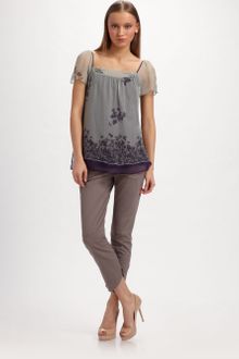 Philosophy di Alberta Ferretti Cropped Ankle Zip Pants - Lyst