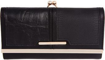 River Island Black Mixed Fabric Cliptop Purse - Lyst