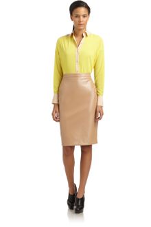 Robert Rodriguez Faux Leather Pencil Skirt - Lyst