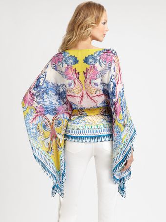 Roberto Cavalli Silk Nausicaa Print Caftan - Lyst