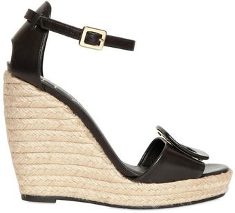 Roger Vivier 120mm Calfskin Espadrille Wedges - Lyst