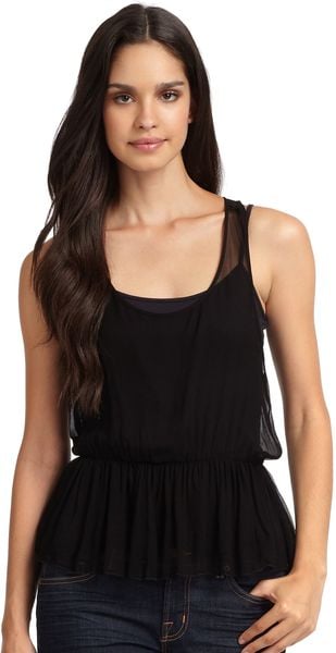 Sam & Lavi Mary Jane Chiffon Cinched Waist Blouse - Lyst