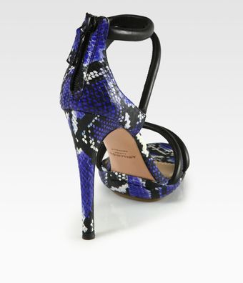 Aquazzura Cheeta Bombe Snakeskin Leather Sandals - Lyst
