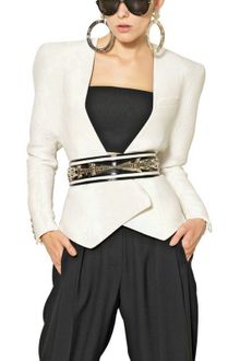 Balmain Techno Silk Raffia Jacket - Lyst