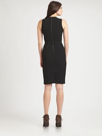 Burberry Vneck Crepe Dress - Lyst