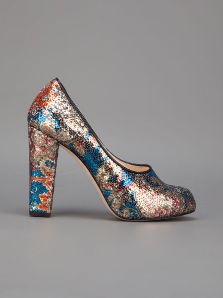multicolor sequin pumps