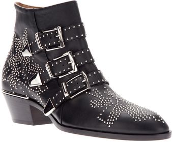 Chloé Studded Ankle Boot - Lyst
