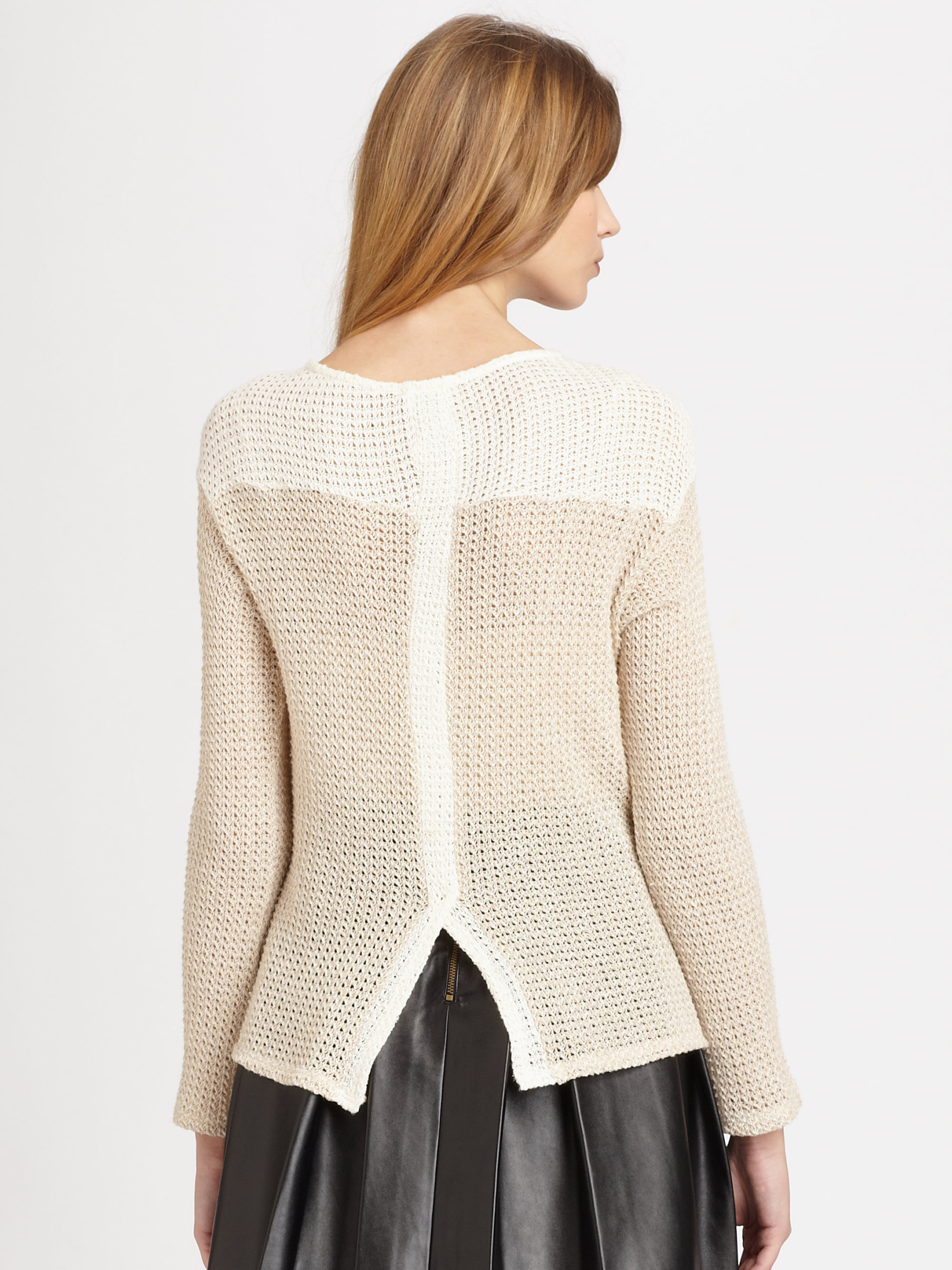 Ella Moss Spruce Open-knit Sweater in Beige | Lyst