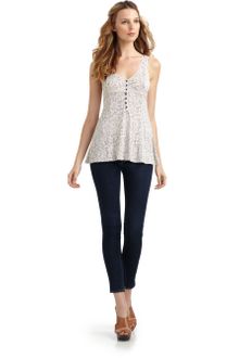 Free People Lace Inset Babydoll Top - Lyst