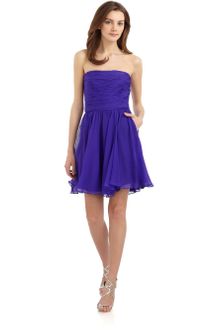 Halston Heritage Silk Chiffon Ruched Cocktail Dress - Lyst