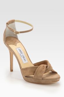Jimmy Choo Marion Suede Ankle Strap Sandals - Lyst