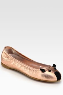 Marc By Marc Jacobs Metallic Leather Mouse Ballet Flats - Lyst