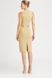 Michael Kors Belted Wool Crepe Dress - Lyst