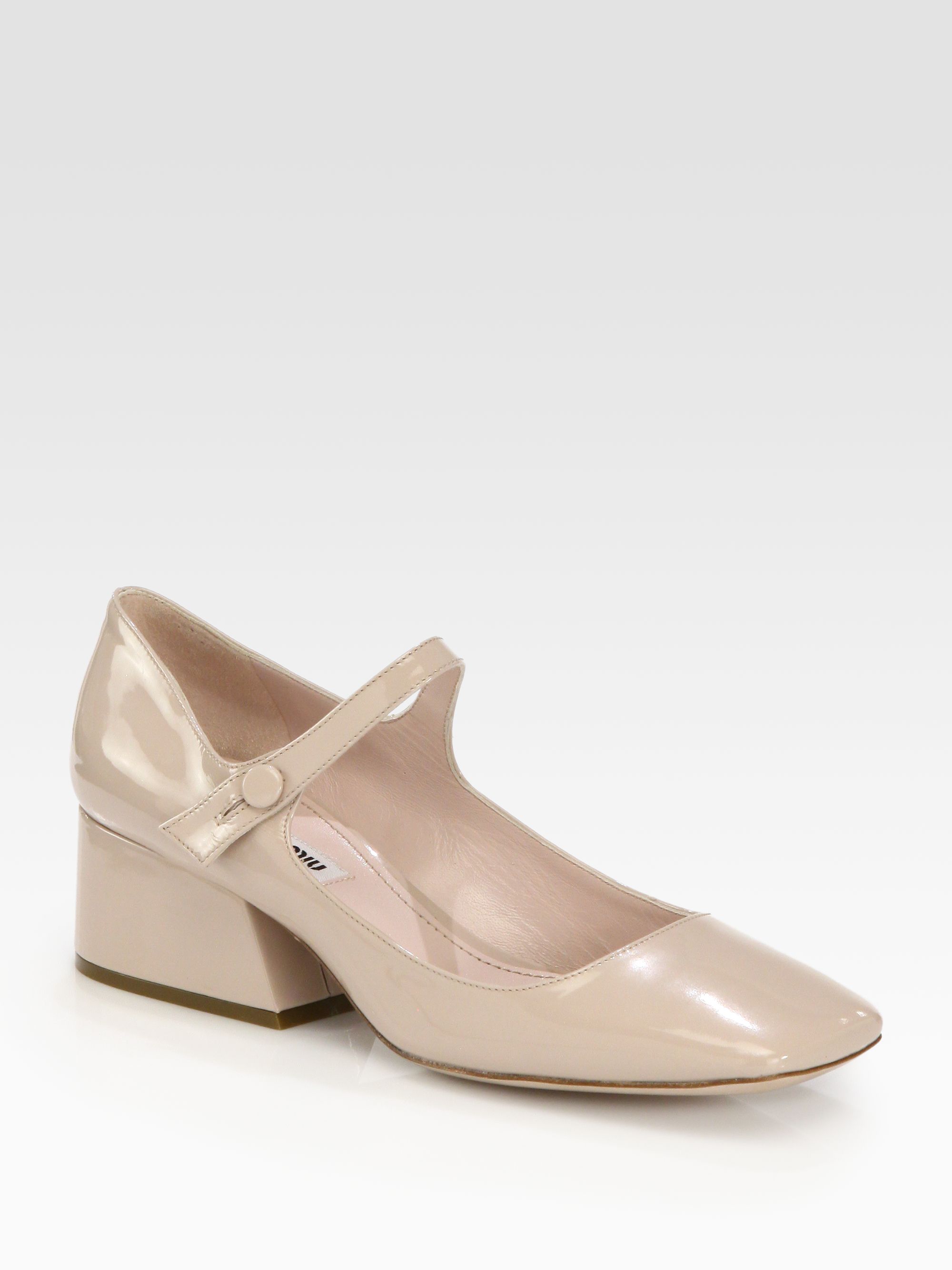 miu miu patent mary jane pumps