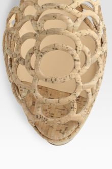 Oscar de la Renta Cork Wedge Sandals - Lyst