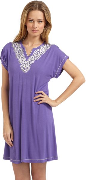 Oscar De La Renta Sleepwear Short Nightgown purple - Lyst