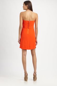 Rebecca Taylor Ruched Strapless Dress - Lyst