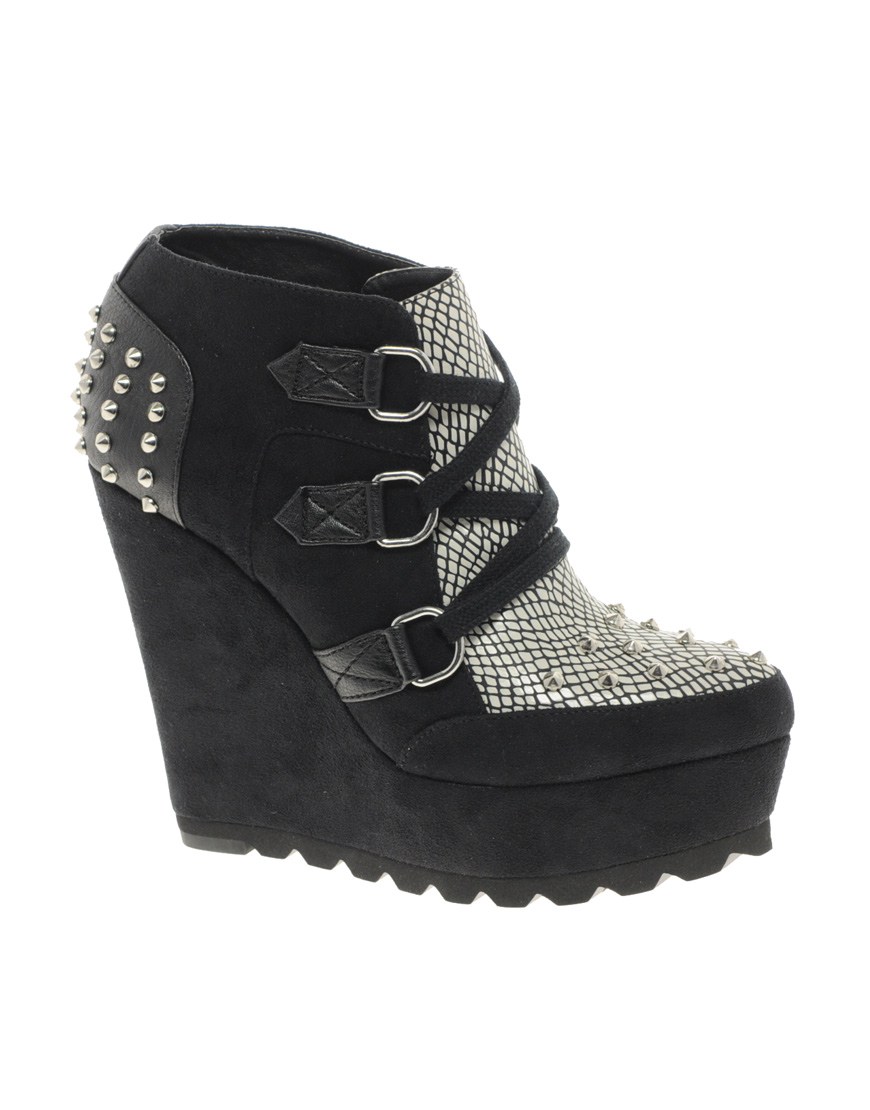 black wedge trainers river island