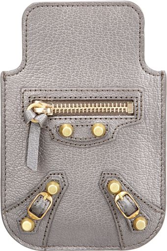 Balenciaga Classic Gold Pearly Smart Phone Pouch - Lyst