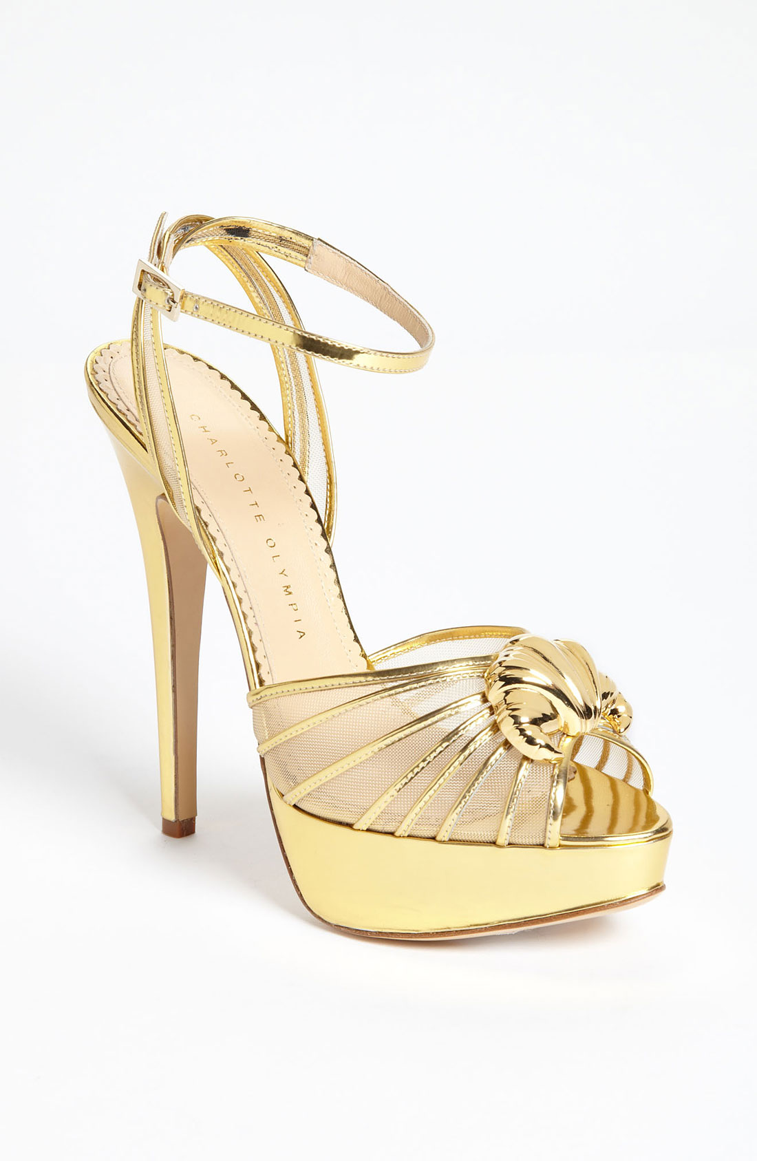 Charlotte Olympia Croissant sandals in gold