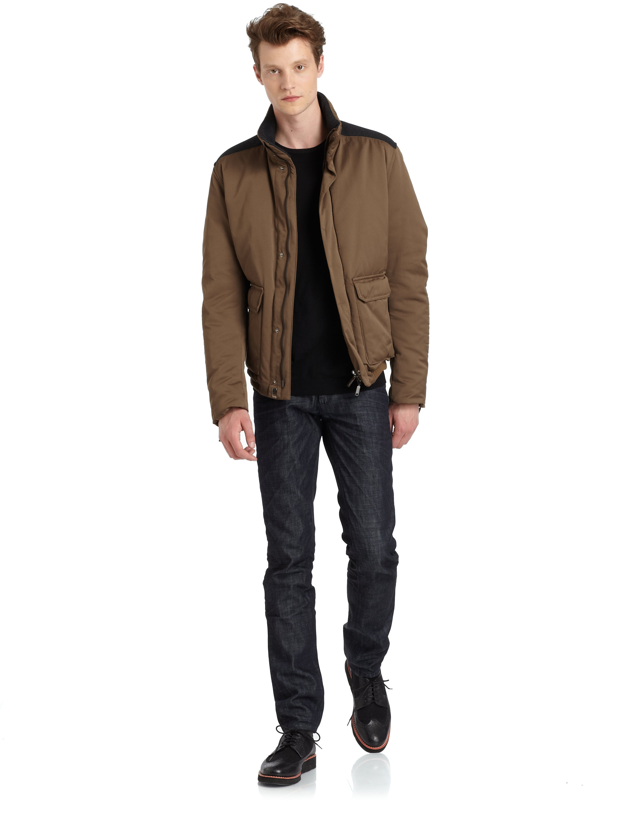 Costume National Contrast Shoulder Puffer Jacket in Brown for Men Lyst