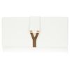 Yves Saint Laurent Leather Clutch in White - Lyst