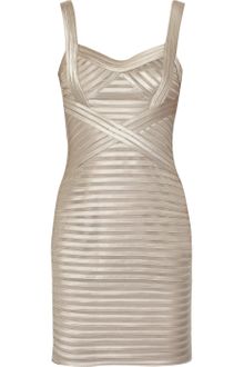 BCBGMAXAZRIA Satin and Mesh Dress - Lyst