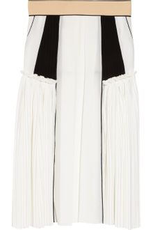 Chloé Pleated Silk Crepe De Chine Midi Skirt - Lyst