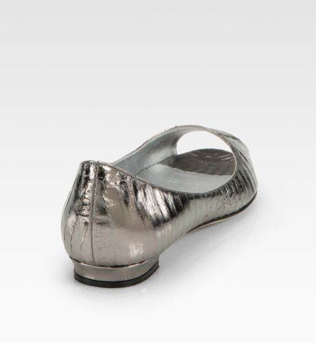 manolo blahnik silver flats