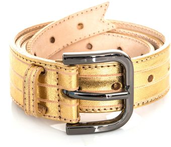 Meredith Wendell Gold Leather Belt - Lyst