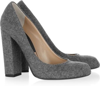 Michael Kors Block Heeled Felt Pumps - Lyst