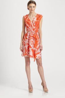 Milly Madeira Silk Ruffle Dress - Lyst