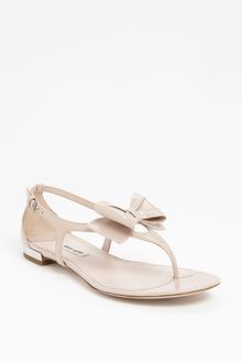 Miu Miu T-Strap Bow Sandal - Lyst