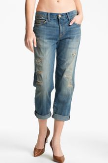Current/Elliott The Boyfriend Jean Stretch Jeans Panhandle with Repair - Lyst