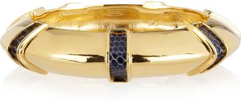 Kara Ross Goldplated Lizarddetailed Bangle - Lyst