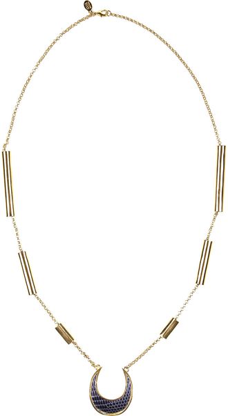 Kara Ross Goldplated Lizarddetailed Necklace - Lyst