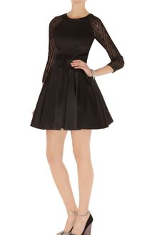 Karen Millen Zig Zag Mesh Sleeve Dress - Lyst