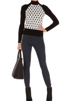 Karen Millen Graphic Pattern Knit Turtleneck - Lyst
